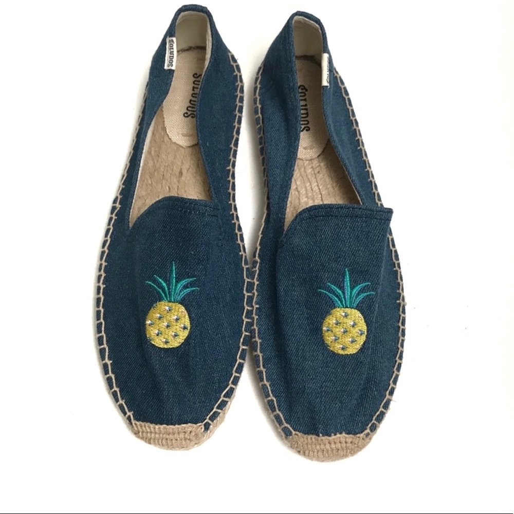 SOLUDOS Denim Pineapple Espadrilles Size 10